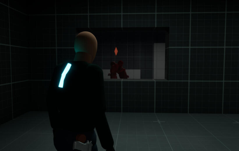 1. Enemy sequence: As the player steps out into Medical bay a sequence is triggered of a Necromorph attacking a human.