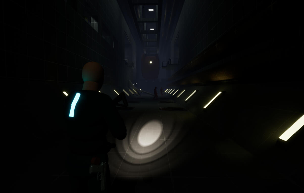 7. Tram track: Moving down the tram-track the player is introduced to the fan trap. Necromorphs charge into the fans.